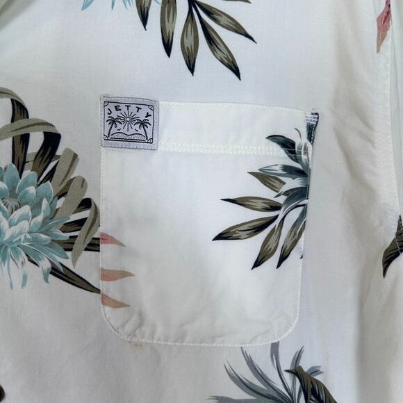 jetty mens xl Dockside Party cotton/viscose floral Hawaiian Style buttonup shirt - Picture 4 of 9